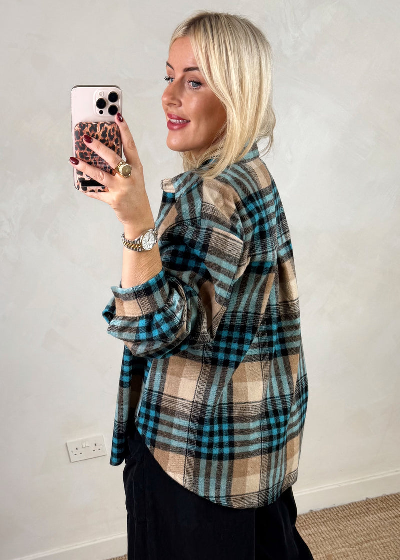 Ralph checked shacket - three-The Style Attic