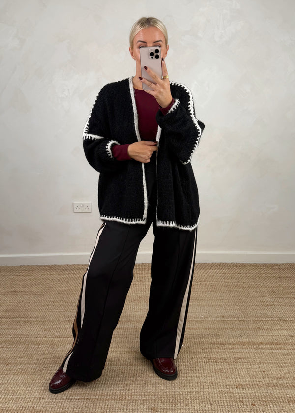Ramona cardigan - black/white-The Style Attic