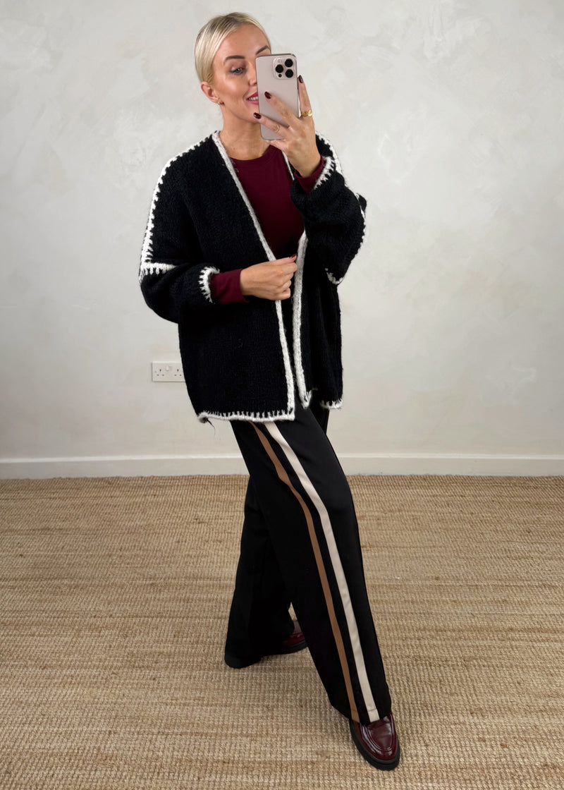 Ramona cardigan - black/white-The Style Attic