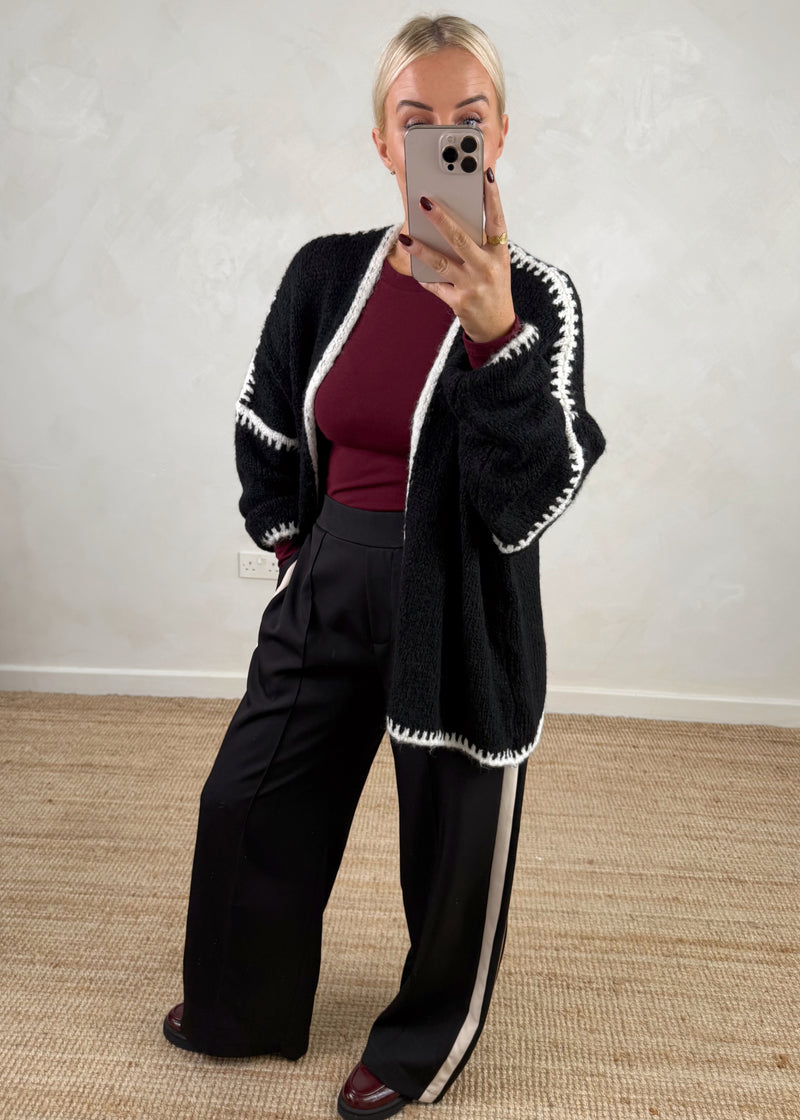 Ramona cardigan - black/white-The Style Attic