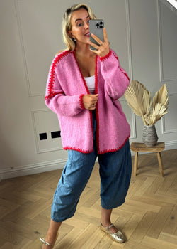 Ramona cardigan - bubblegum-The Style Attic