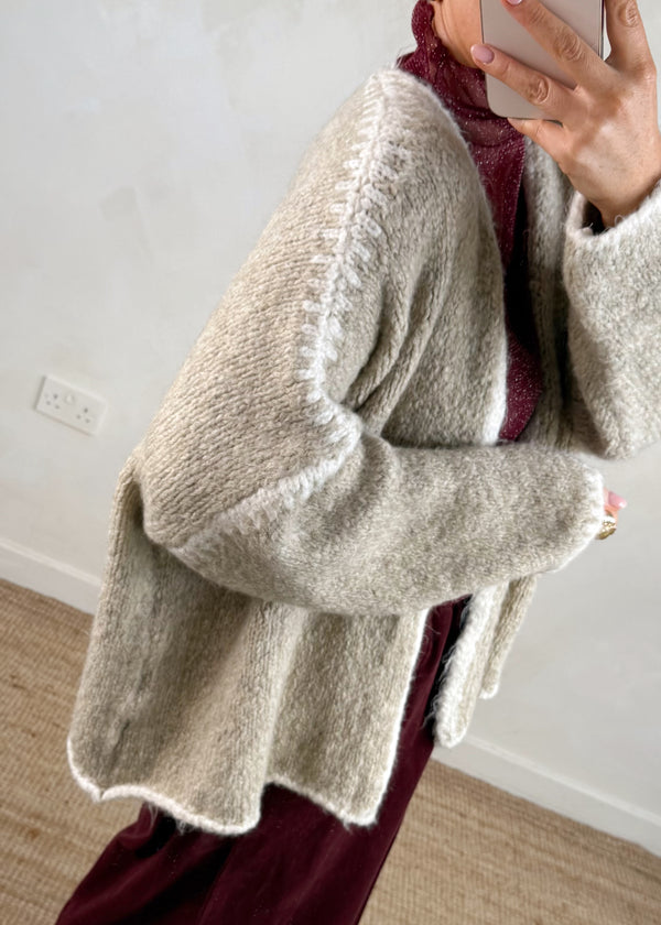 Ramona cardigan - oatmeal/cream-The Style Attic