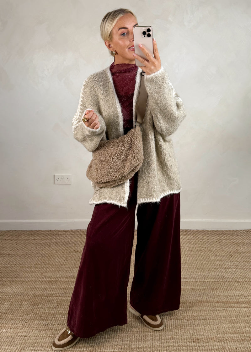 Ramona cardigan - oatmeal/cream-The Style Attic