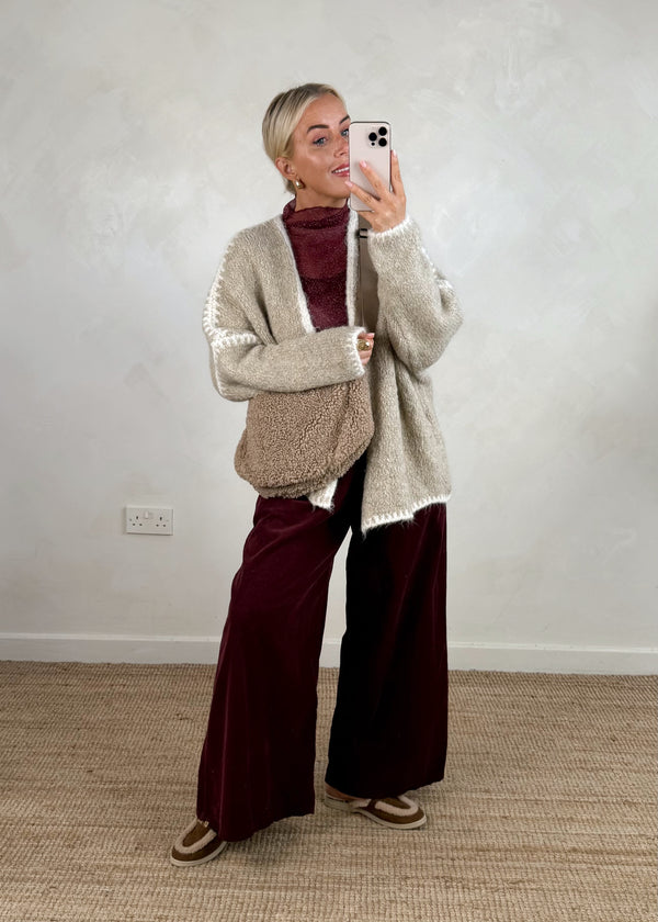 Ramona cardigan - oatmeal/cream-The Style Attic