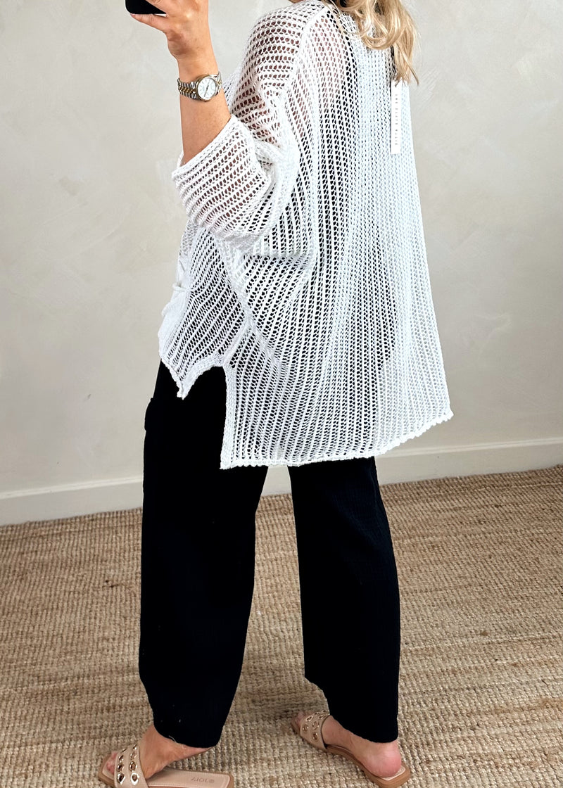 Raya loose knit - white-The Style Attic