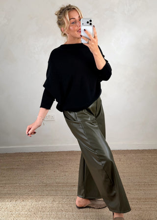Rebecca slouch knit - Black-The Style Attic