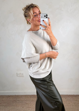 Rebecca slouch knit - Cream-The Style Attic