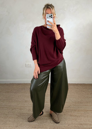 Rebecca slouch knit - Merlot-The Style Attic