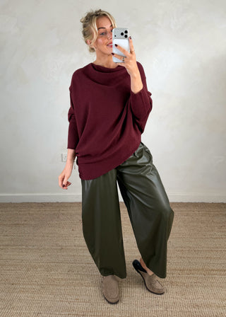 Rebecca slouch knit - Merlot-The Style Attic
