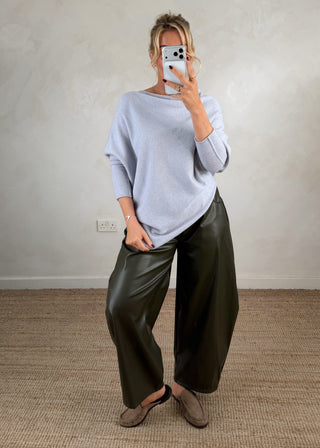 Rebecca slouch knit - light grey-The Style Attic