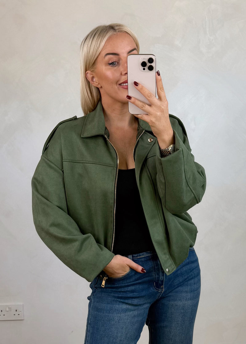 Reenie jacket - khaki-The Style Attic