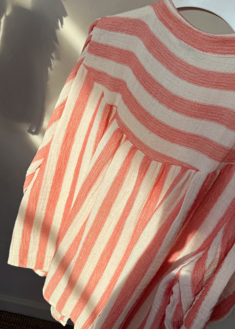Regatta striped top - rose-The Style Attic