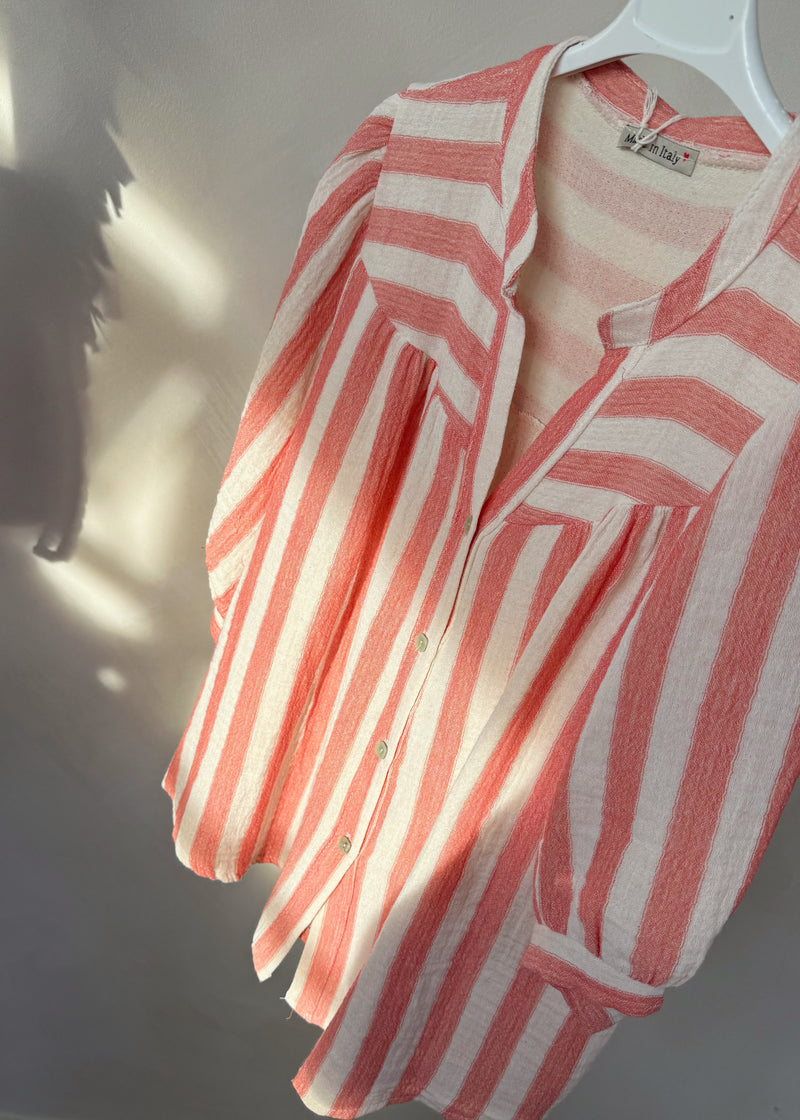 Regatta striped top - rose-The Style Attic