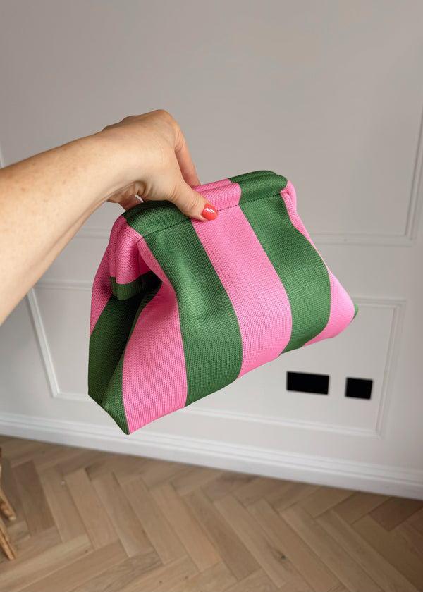 Retro Knitted bag - green/pink-The Style Attic