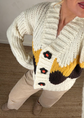 Retro chunky knit - Cream-The Style Attic