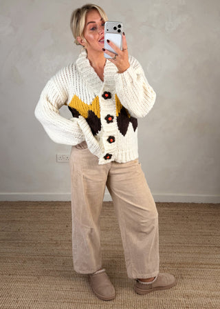 Retro chunky knit - Cream-The Style Attic