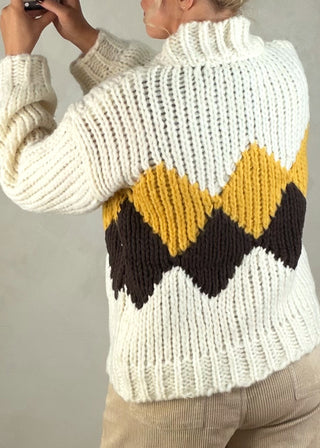 Retro chunky knit - Cream-The Style Attic