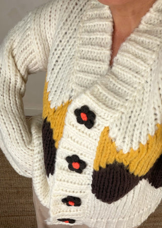 Retro chunky knit - Cream-The Style Attic