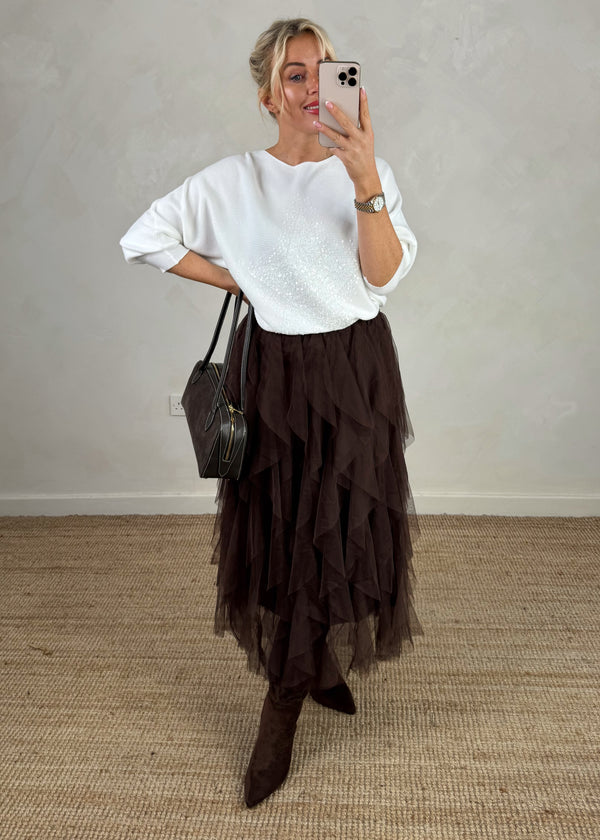 Ribbed star knit - winter white-The Style Attic