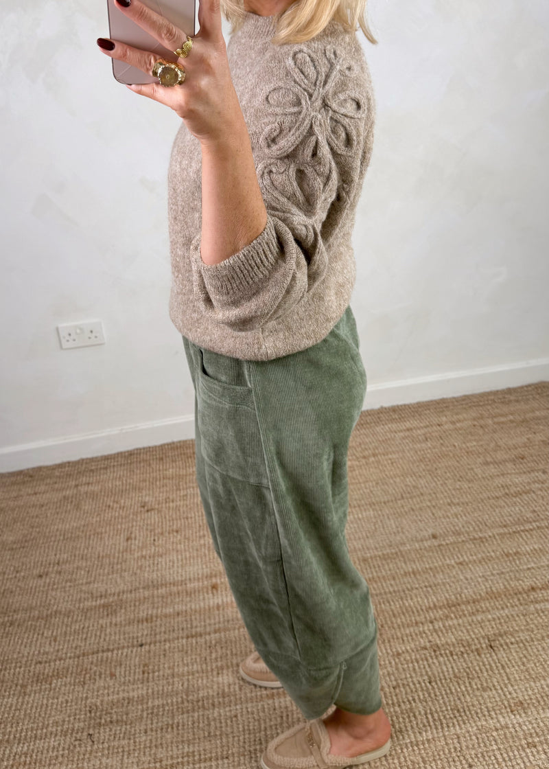 Ribbed velour Moda pants - merlot-The Style Attic