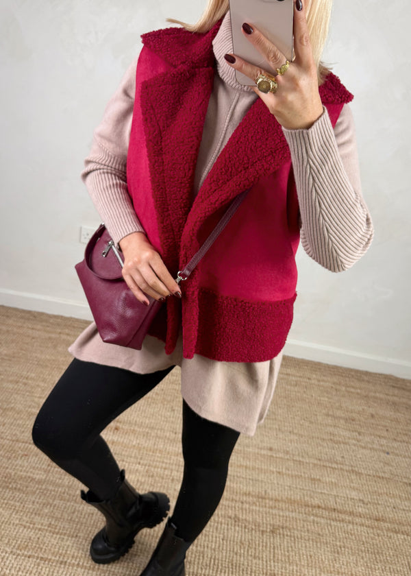 Rick Borg gilet - Merlot-The Style Attic