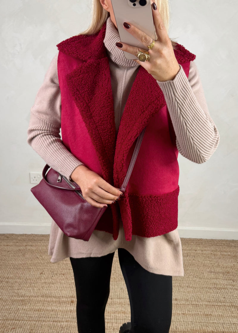 Rick Borg gilet - Merlot-The Style Attic