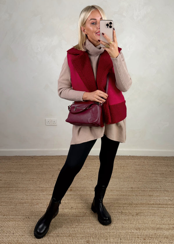 Rick Borg gilet - Merlot-The Style Attic