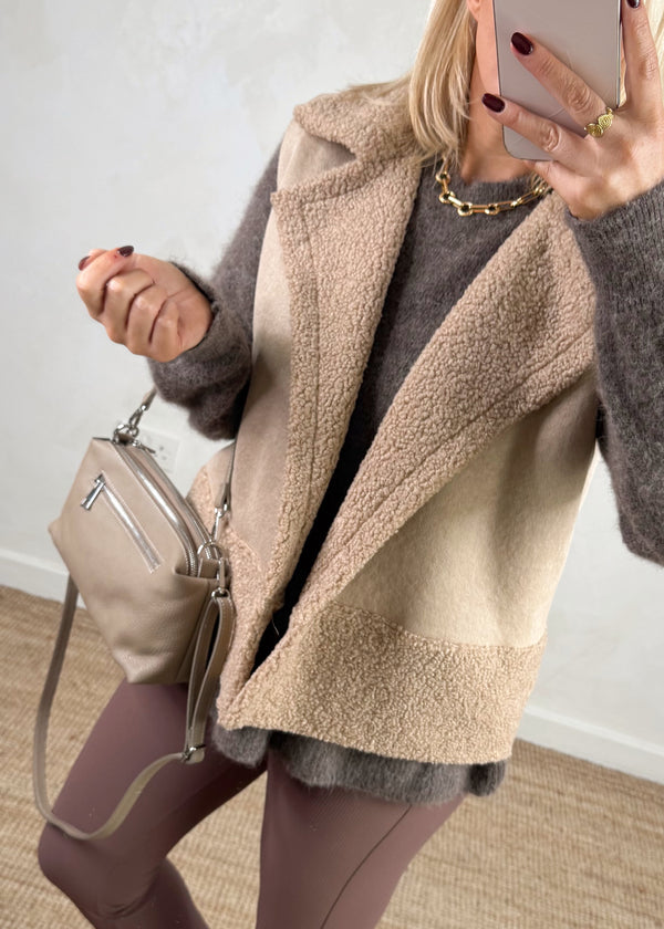 Rick Borg gilet - beige-The Style Attic
