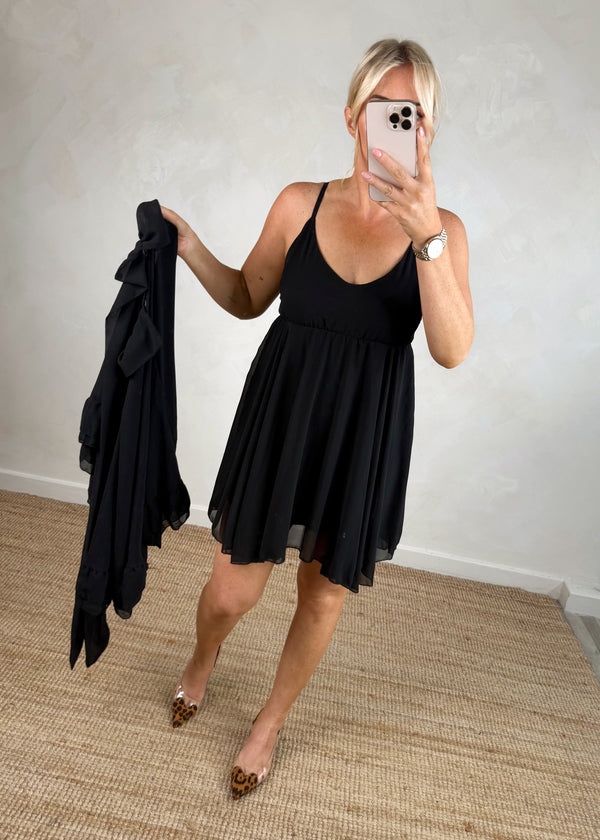 Rizz cape dress - black-The Style Attic