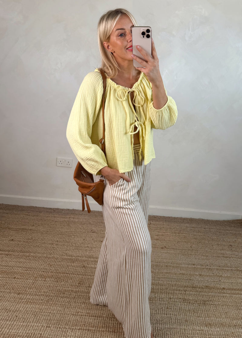 Rosalie tie top - lemon-The Style Attic