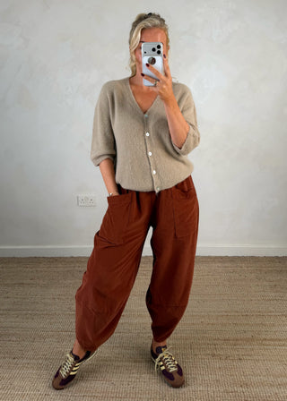 Rose button knit - Camel-The Style Attic