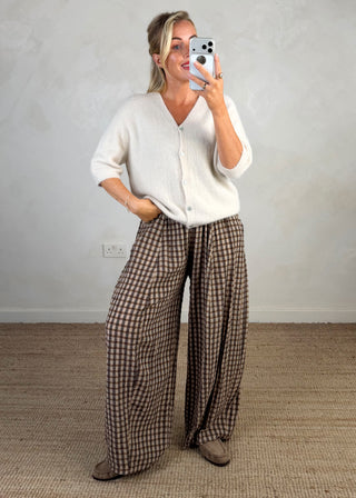 Rose button knit - Cream-The Style Attic
