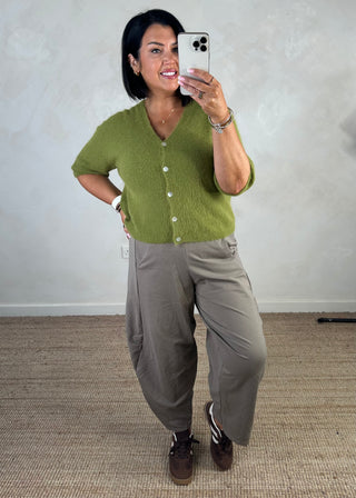 Rose button knit - Pistachio-The Style Attic