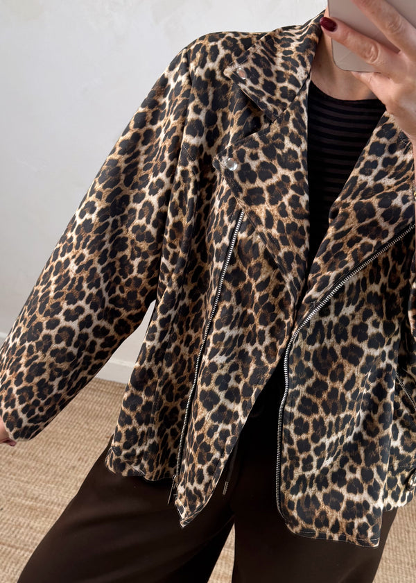 Rosie biker jacket - leopard-The Style Attic