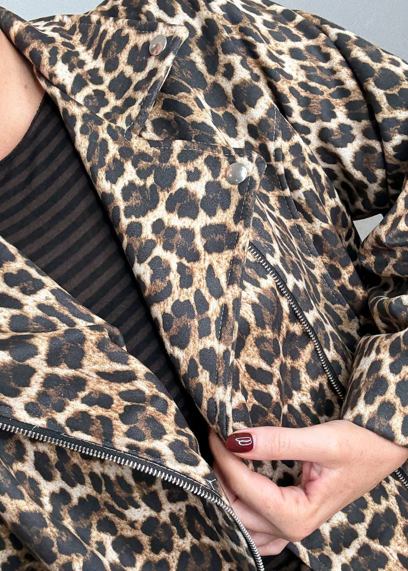 Rosie biker jacket - leopard-The Style Attic