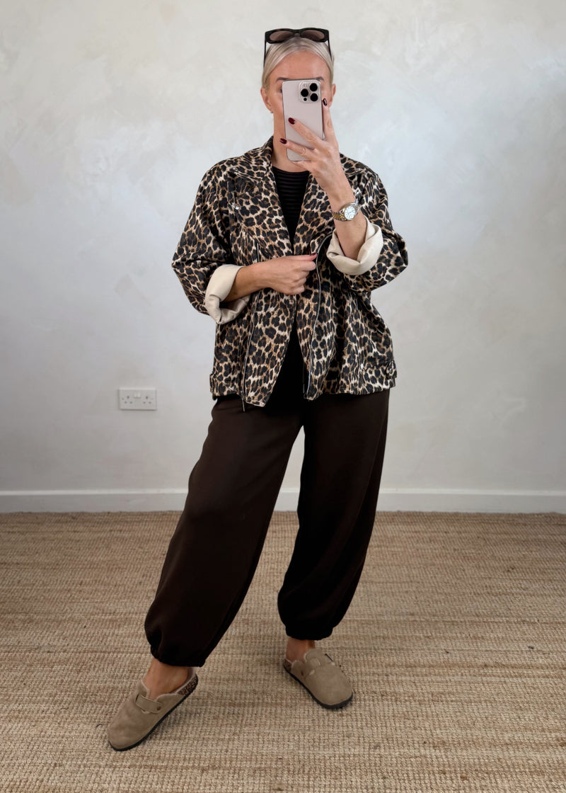 Rosie biker jacket - leopard-The Style Attic