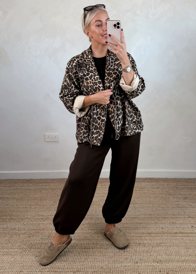 Rosie biker jacket - leopard-The Style Attic