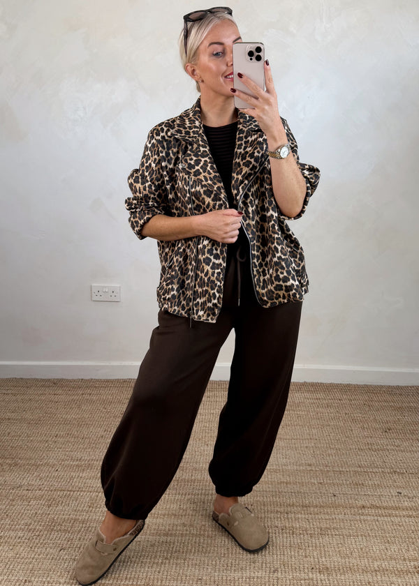 Rosie biker jacket - leopard-The Style Attic