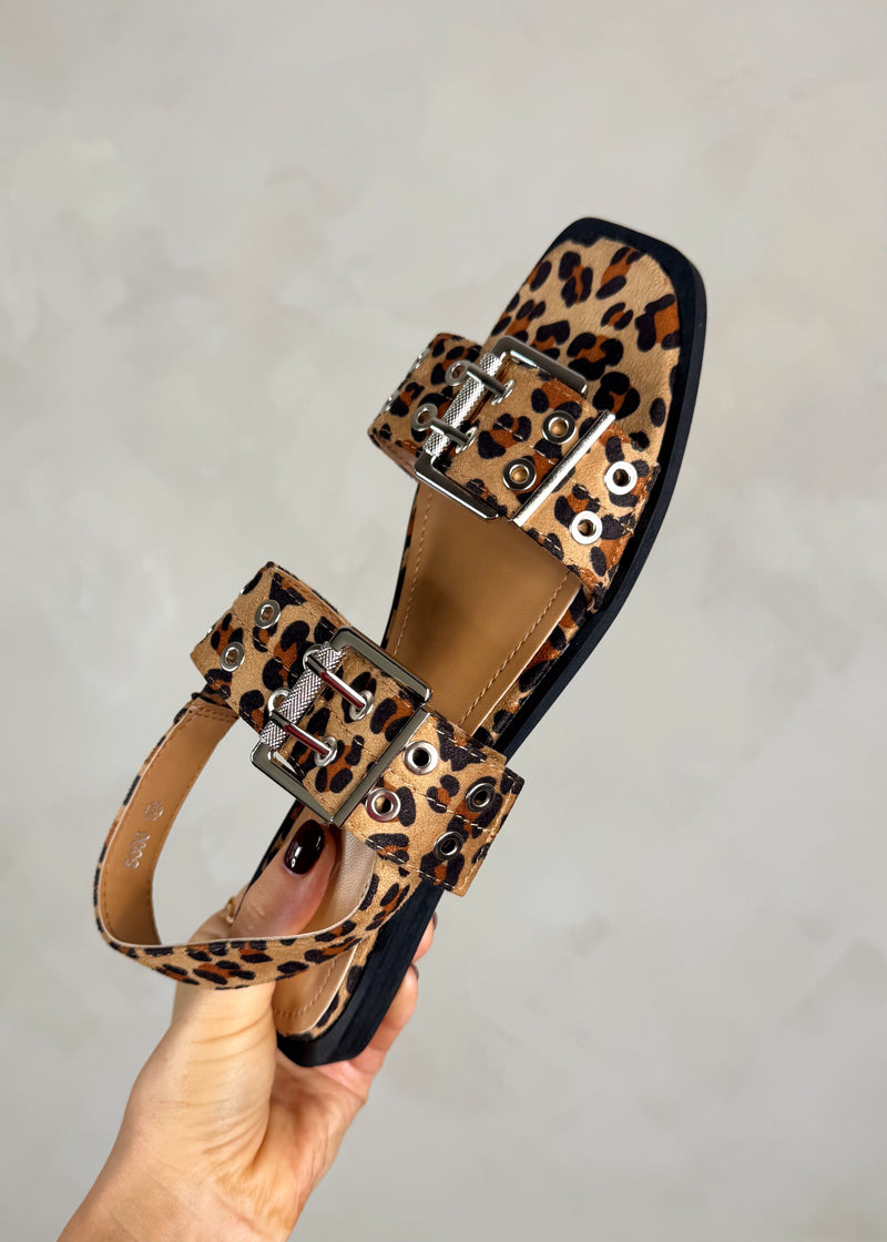 Roxie eyelet sandal - Leopard-The Style Attic