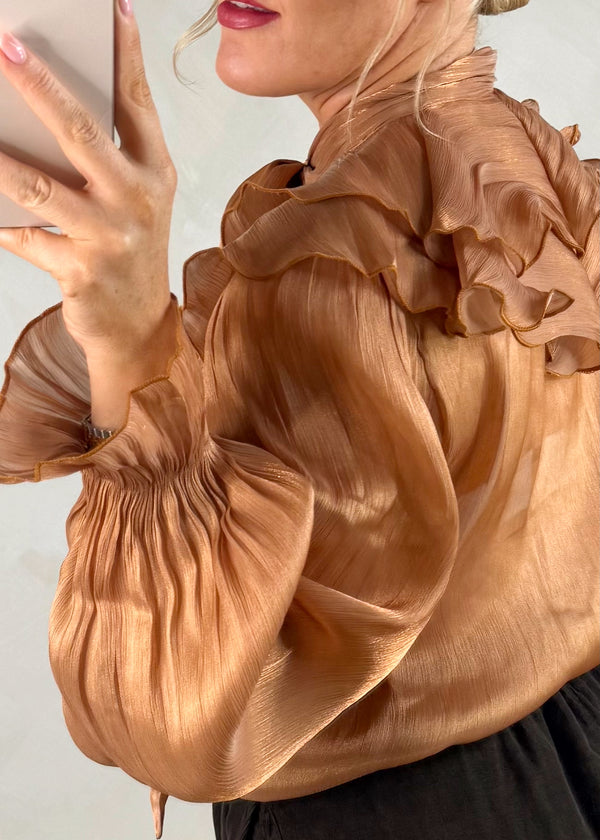 Ruffles pussybow blouse-The Style Attic