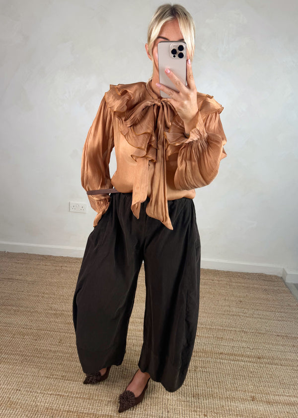 Ruffles pussybow blouse-The Style Attic