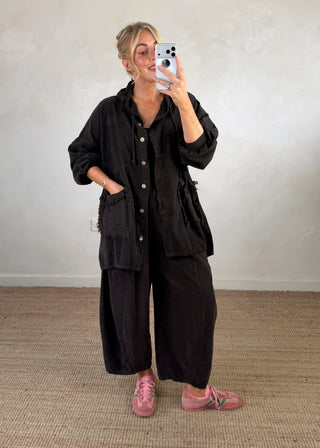 Ruth baby cord barrel leg trouser - Chocolate-The Style Attic