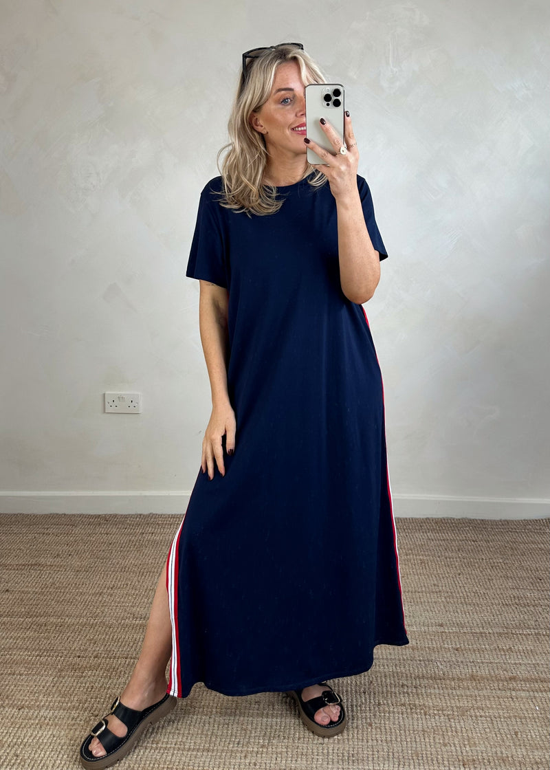 Ryder striped maxi - navy-The Style Attic