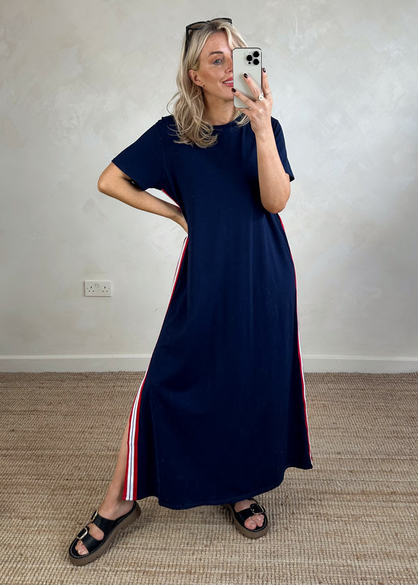 Ryder striped maxi - navy-The Style Attic