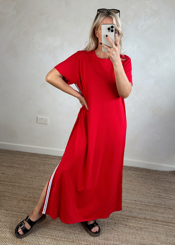 Ryder striped maxi - red-The Style Attic