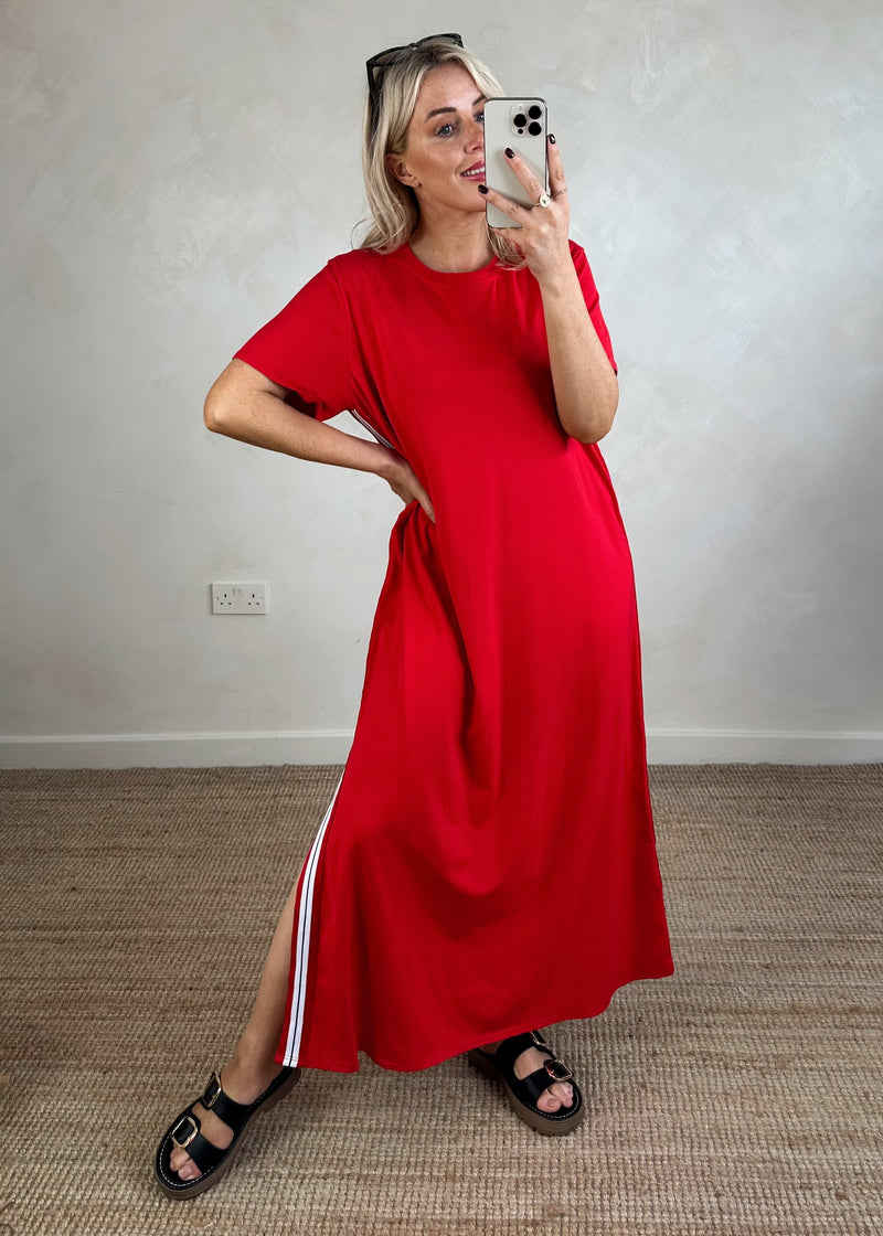 Ryder striped maxi - red-The Style Attic