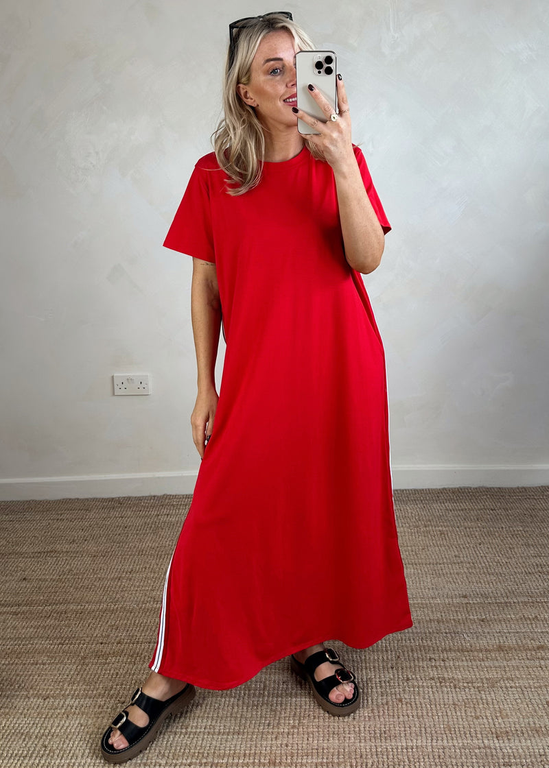 Ryder striped maxi - red-The Style Attic
