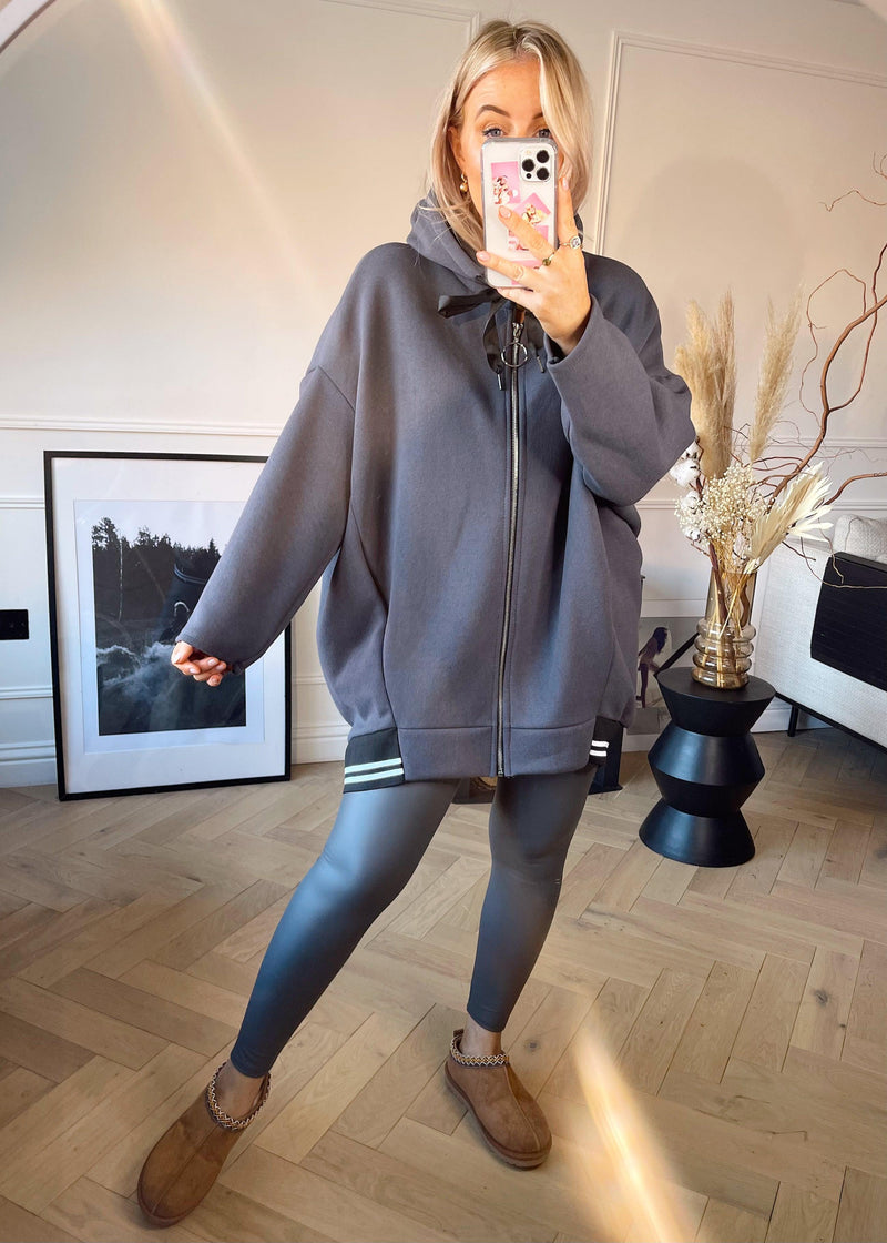 SA Leather Look Legging - Slate grey-The Style Attic