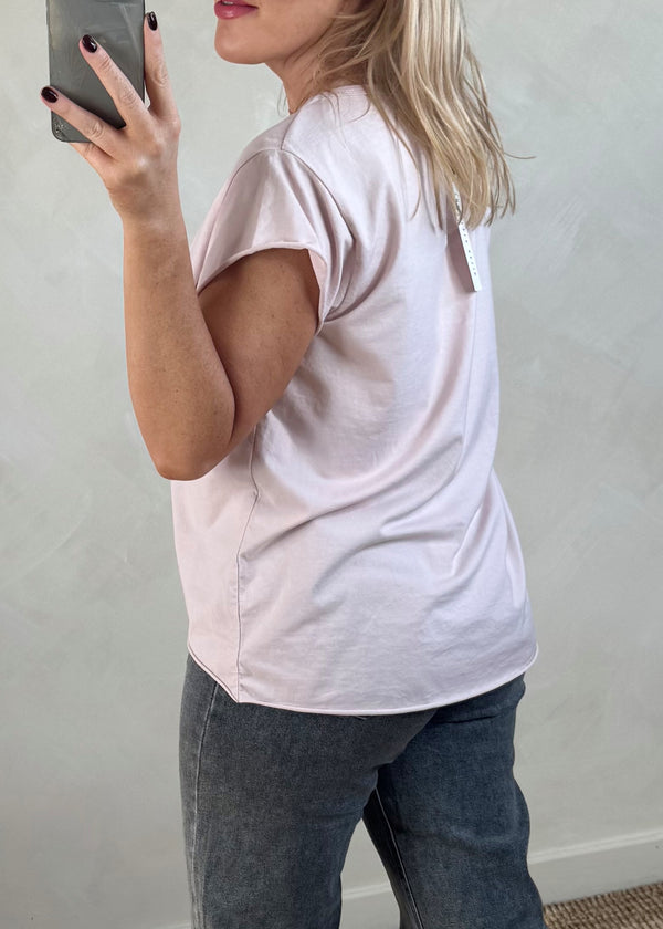 SA cap sleeve Tee - blush-The Style Attic