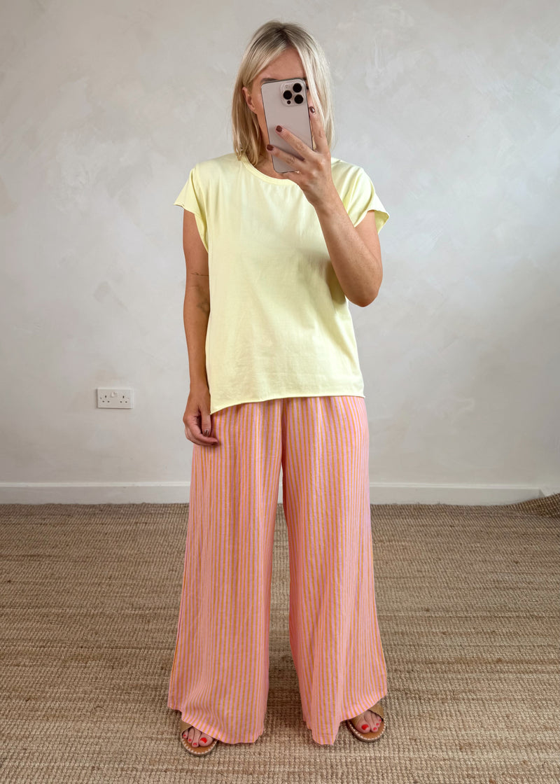 SA cap sleeve Tee - lemon-The Style Attic